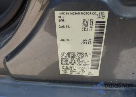 2020 Nissan Altima S Fwd from USA, damaged, VIN 1N4BL4BV9LC137821